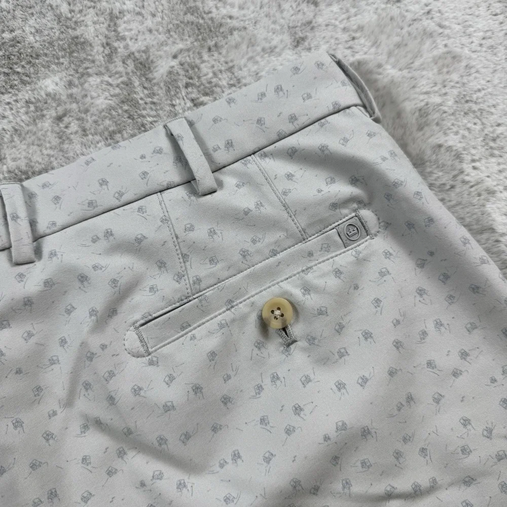 Peter Millar Crown Sport Salem Golf Cart Performance Chino Shorts 36 Gray